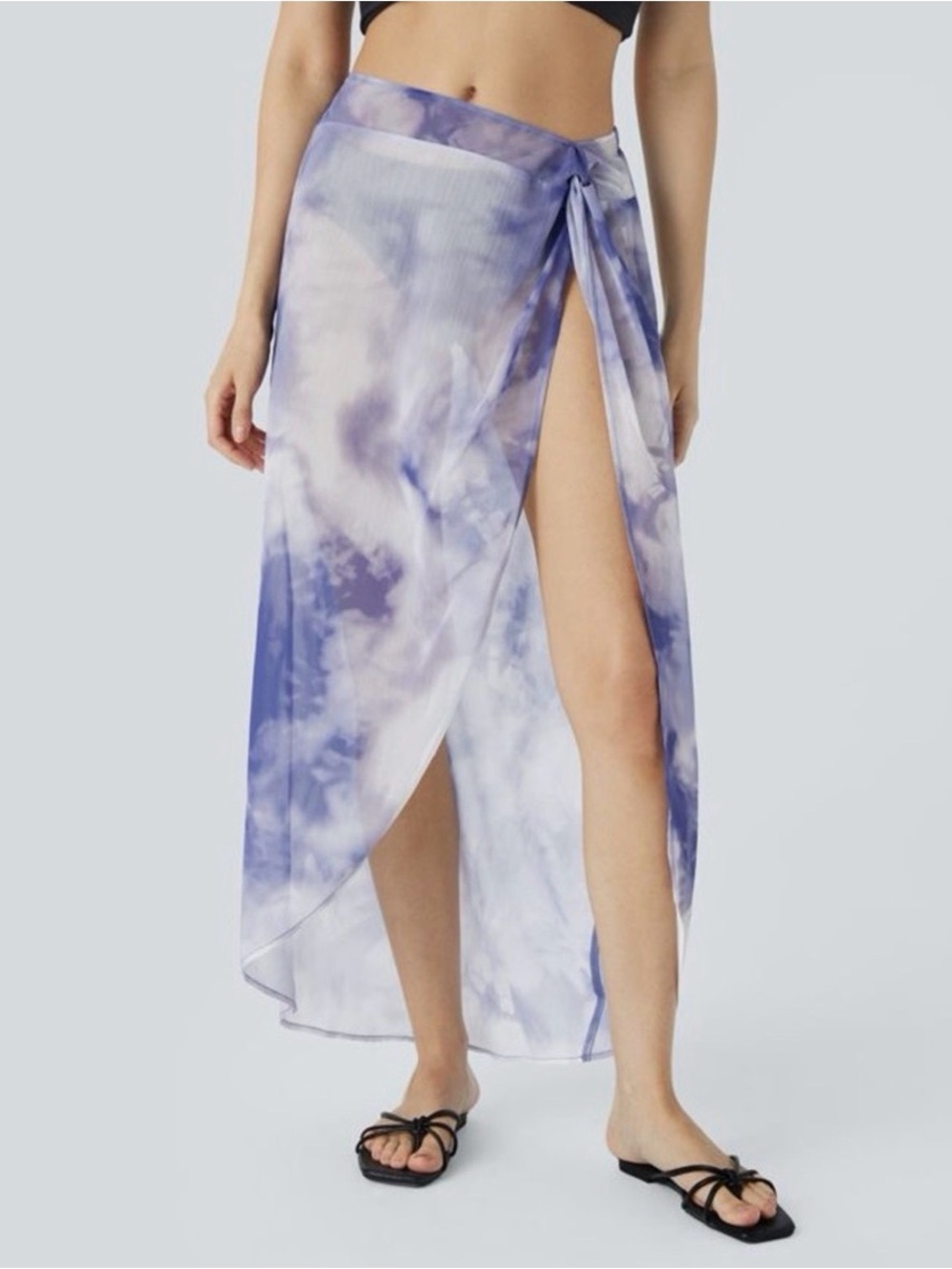 Purple Tie-Dye Wrap Maxi Skirt
